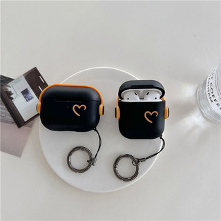 Vỏ Tai nghe không dây Cho Airpods 4 Gen 3 1 / 2nd Th Pro Pro2 Màu Cam Đơn Giản Tình Yêu Khóa Kinh Doanh Giá Đỡ