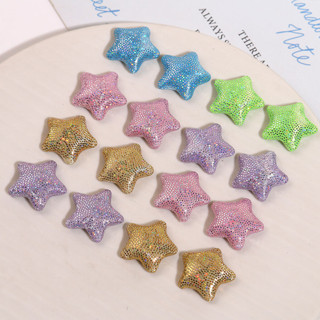 Phong cách Hàn Quốc, túi nút vải sequin sang trọng nhẹ, nút hình ngũ giác, nút vá, DIY bông tai, phụ kiện tóc, kẹp tóc, vật liệu cho phụ nữ