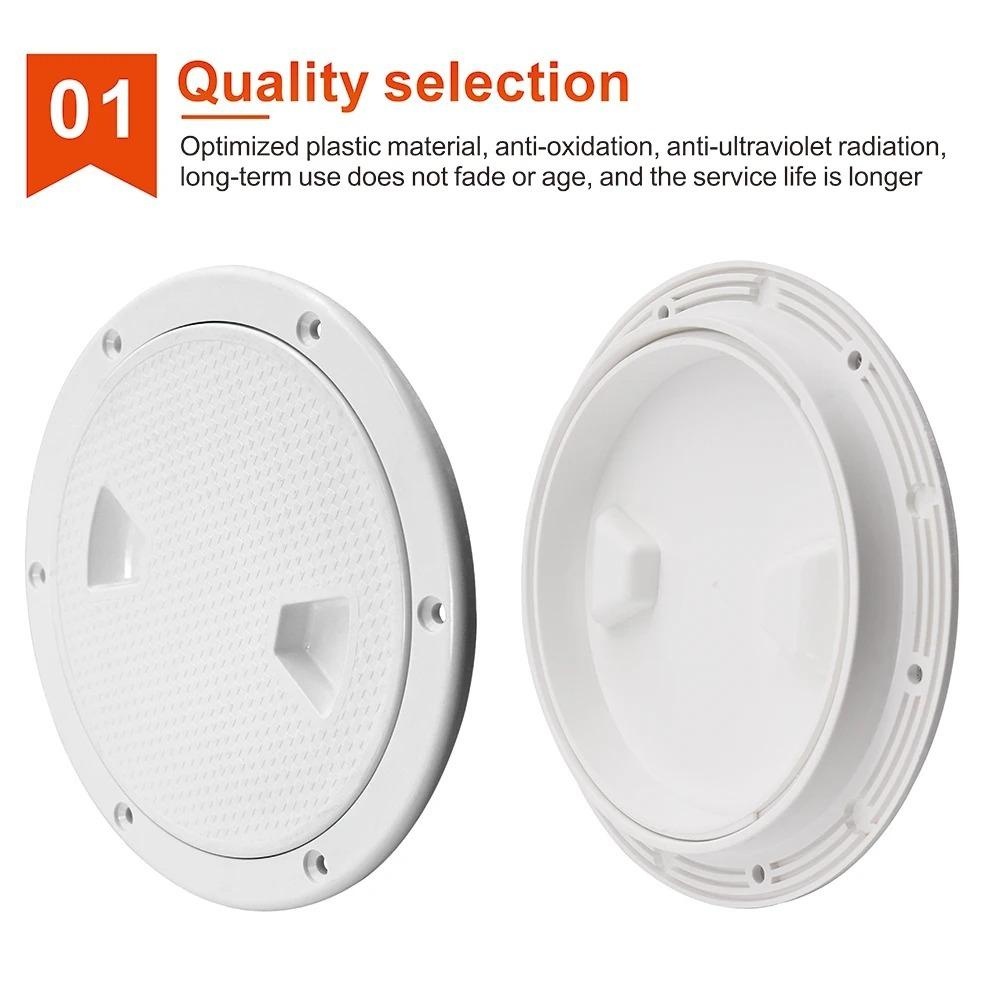 [DEMO3] Vỏ Hatch Cover, 4 6 8 inch Truy cập kiểm tra sàn màu trắng, Vỏ kiểm tra chống trượt tròn ABS thực tế cho thuyền du thuyền Marine