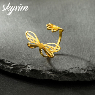 SKYRIM Dragonfly Mở Vòng Điều Chỉnh Thời Trang Cổ Điển Thanh Lịch Nữ Trang Sức