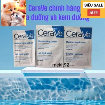 (COMBO 5) Kem Dưỡng Ẩm CERAVE Cerave Moisturizing Cream Cho Da Khô 7ml- Sữa dưỡng ẩm CeraVe developed with dematologists