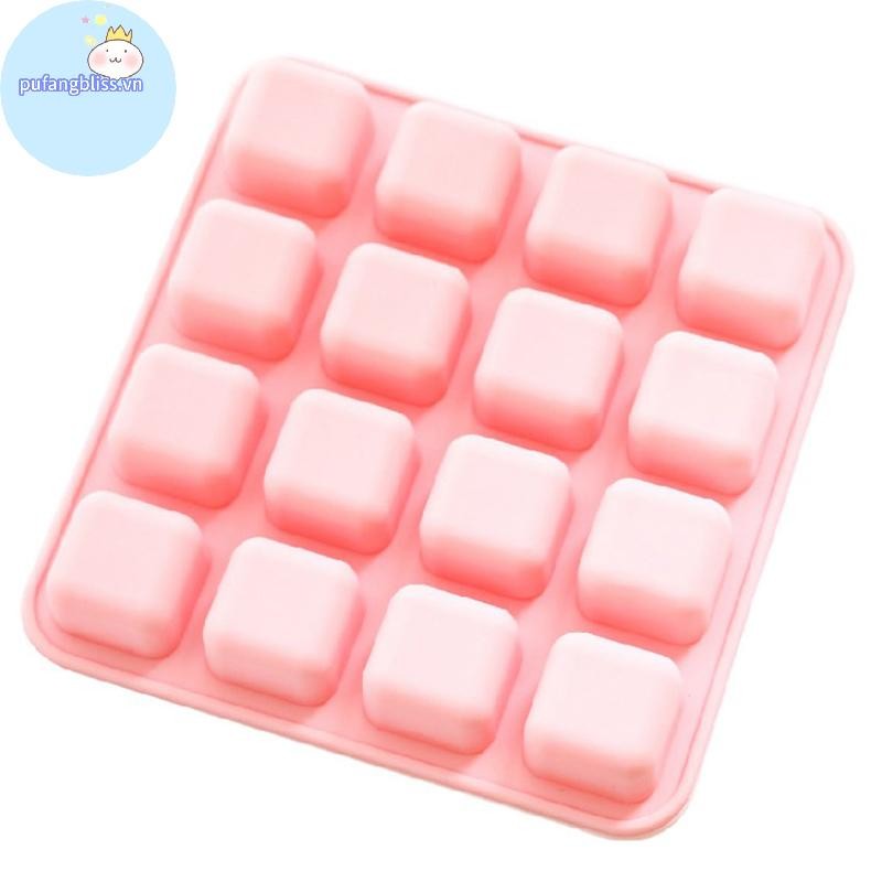 Pufangbliss 16 Khoang Bánh Vuông Nướng Khuôn Silicon Thạch Sô Cô La Truffles Brownie Pudding Khuôn Xà Phòng Làm Khuôn Trang Trí Bánh Dụng Cụ VN