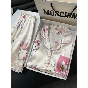 Hồng Anime Hellokitty Bộ Đồ Ngủ Nữ Mùa Hè Mới Tay Ngắn Nhật Bản Hoạt Hình Sinh Viên Homewear Suit [BL]