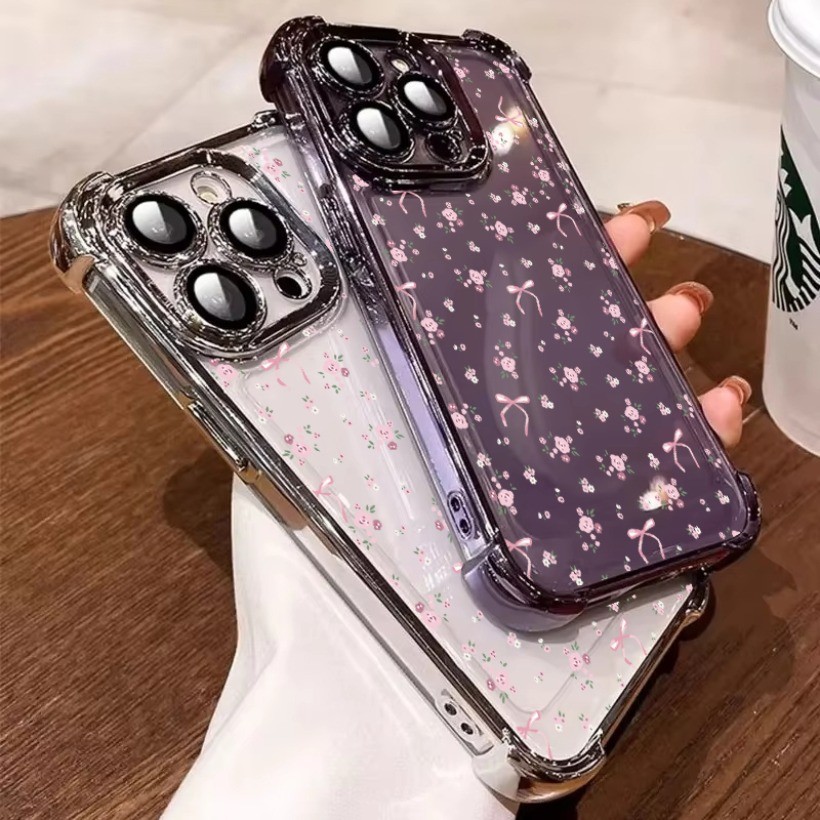 Ốp Lưng Hoa Nơ Màu Hồng Cho Xiaomi 14T 14 13 13T 12T 12 15 Pro 11 Lite 5G NE M7 M5S F4 F3 X4 GT M6 Pro Trong Suốt Bảo Vệ Toàn Diện Vỏ Mềm Chống Sốc