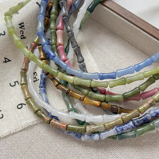 Đá Tự Nhiên Hạt Tre Rời Hạt Phong Cách Quốc Gia Đá Tự Làm Handmade Trang Sức Vòng Tay Vòng Cổ Đính Hạt Điện Thoại Di Động Dây Xích Phụ Kiện