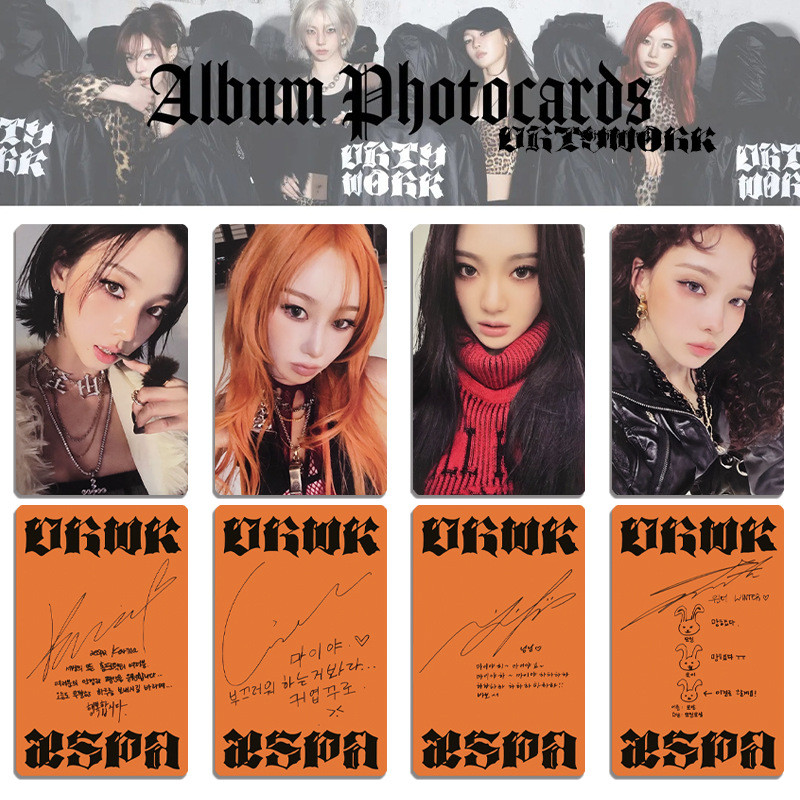 HK1 4 Cái / bộ Thẻ AESPA KARINA LOMO Album Đơn Dirty Work Bưu Thiếp Bộ Sưu Tập Ngôi Sao Ngoại Vi KH1