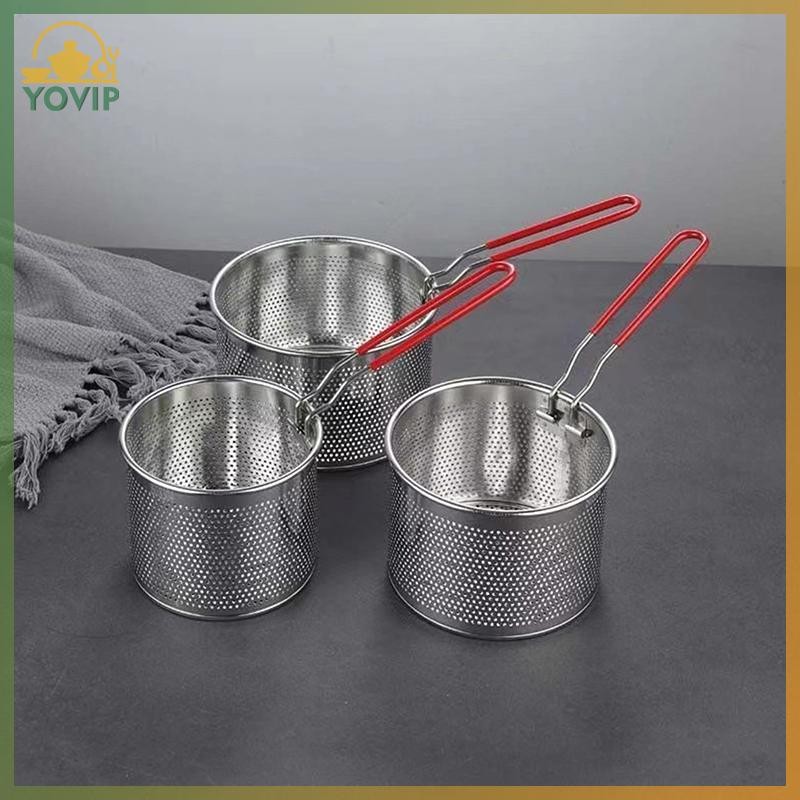 YOVIP Lưới Chiên Inox Nhà Bếp Chiên Giỏ Nấu Ăn Chiên Dầu Chảo Lọc Mì Thìa Sàng VN