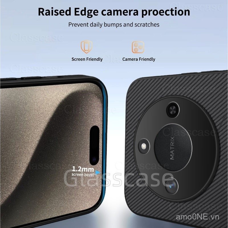 Ốp Cho Honor X9B X9C smart X9Csmart X7B X7C HonorX9C HonorX7C Họa Tiết Sợi Carbon Hút Từ Tính Đơn Giản Màu Trơn Vỏ Điện Thoại Ống Kính Bảo Vệ Toàn Diện Ốp Lưng Chống Sốc CXS