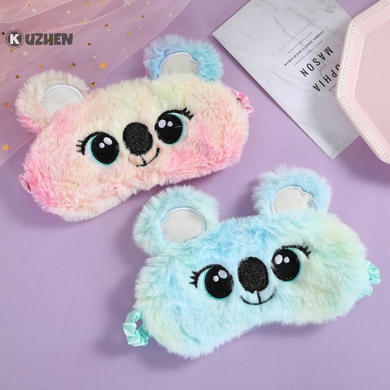 KUZHEN Mặt nạ ngủ trẻ em Koala dễ thương Phim hoạt hình 3D Bịt mắt Anime sang trọng Mặt nạ mắt khi ngủ Du lịch Eye Band Shade Rest Eyepatch HOT
