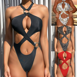 Đồ Bơi Nữ Dây Đeo Chéo Rỗng Ra Lưng Một Mảnh Bikini Bộ Đồ Tắm