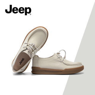 JEEP Nữ Mùa Hè Mới Bộ Sưu Tập Giày Da Phong Cách Anh, Đế Mềm Thoải Mái Retro Giày Lười Thường Ngày