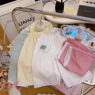 Mùa Hè Phong Cách Mới Bé Gái Quần Ren Mỏng Thường Ngày Crop Quần Thẳng Trẻ Em Bé Thời Trang Quần Rời
