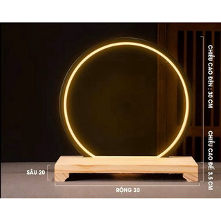 Kệ đèn led tròn hào quang trang trí chỉnh được 3 màu