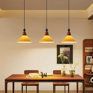AIMI Mặt Dây Chuyền Thủy Tinh Ánh Sáng Bằng Gỗ Phong Cách Nông Thôn Đèn Treo Trang Trí Thích Hợp Cho Phòng Khách Phòng Ăn Phòng Ngủ Đèn Chùm