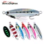 Kim loại jig câu cá dạ quang 1pc với móc hỗ trợ, trọng lượng đa dạng từ 10 đến 60g