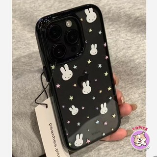 Cute Star Rabbit Phone Case for IPhone 16 15 14 13 12 11 Pro Max Acrylic Hard Shell Cover High Quality LBK