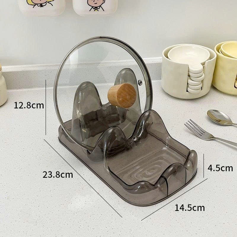 Giá Đỡ Úp Nắp Nồi 3 Ngăn Chữ U - Kệ Gác Để Nắp Vung Xoong Nồi Thìa Đũa Bằng Nhựa Chống Trượt Cao Cấp AMIZIN