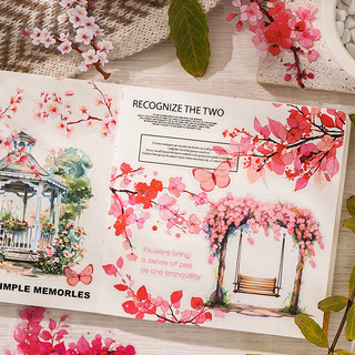 Set 10 Miếng Dán Sticker PET 2ABC Chủ Đề Cây Cỏ & Lá Cây Bốn Mùa Trang Trí Sổ, Bullet Journal