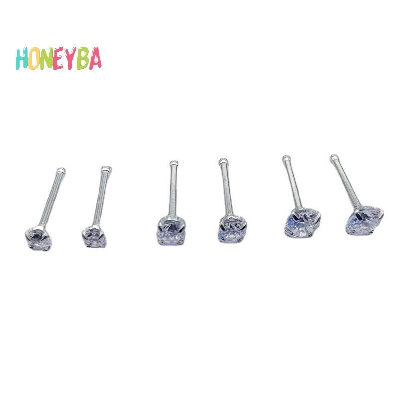 < Honeyba > 1 Chiếc Bông Tai Zircon Thép Titan Cho Nữ Tiệc Bé Gái Mới Món Quà Trang Sức Mỹ