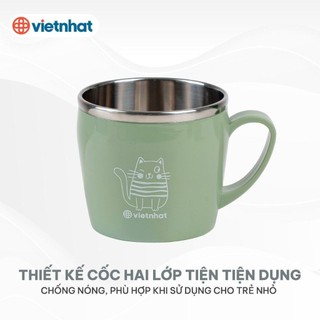 Cốc inox cách nhiệt 2 lớp có tay cầm Việt Nhật Hokori cao cấp - MS: 6019 / 6351
