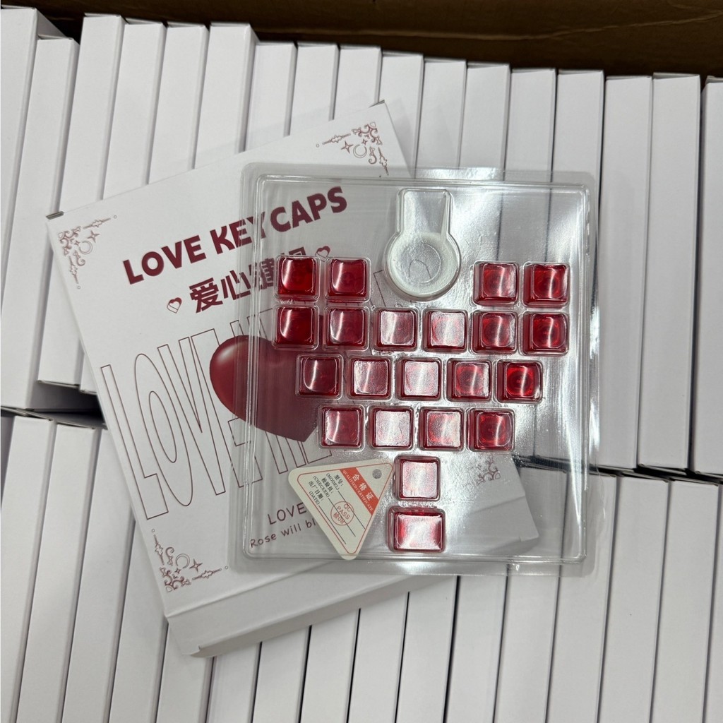 Mao Chiều Cao Trái Tim Tình Yêu Keycap 21 Nút Hình Mèo Dễ Thương Keycap Chất Liệu PC Truyền Ánh Sáng Cao DIY Thích Ứng Trục Cơ Trục Từ Tính / kiuh