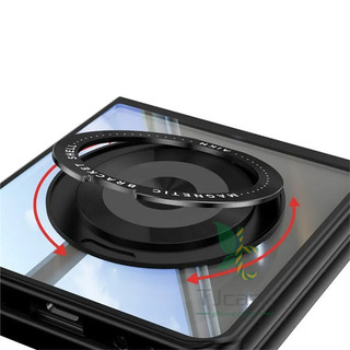 360 Xoay Vòng Kim Loại Đứng Từ Ốp Lưng Samsung Galaxy Z Flip 7 6 5 7FE Vỏ Sạc Không Dây