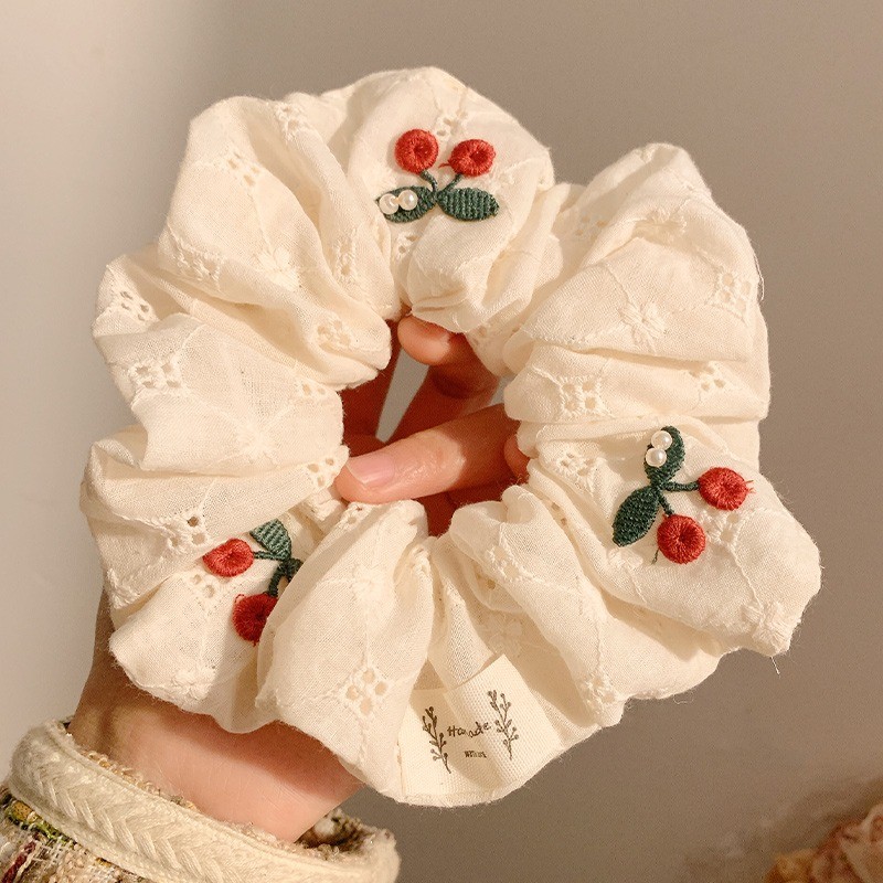 Phụ Nữ Anh Đào Nơ Tóc Dây Buộc Tóc Scrunchies Phụ Kiện Tóc