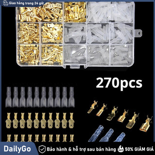 Combo 270 Đầu Nối Cos Điện Cách Nhiệt Đa Kích Thước 2.8mm 4.8mm 6.3mm Cho Dây Điện