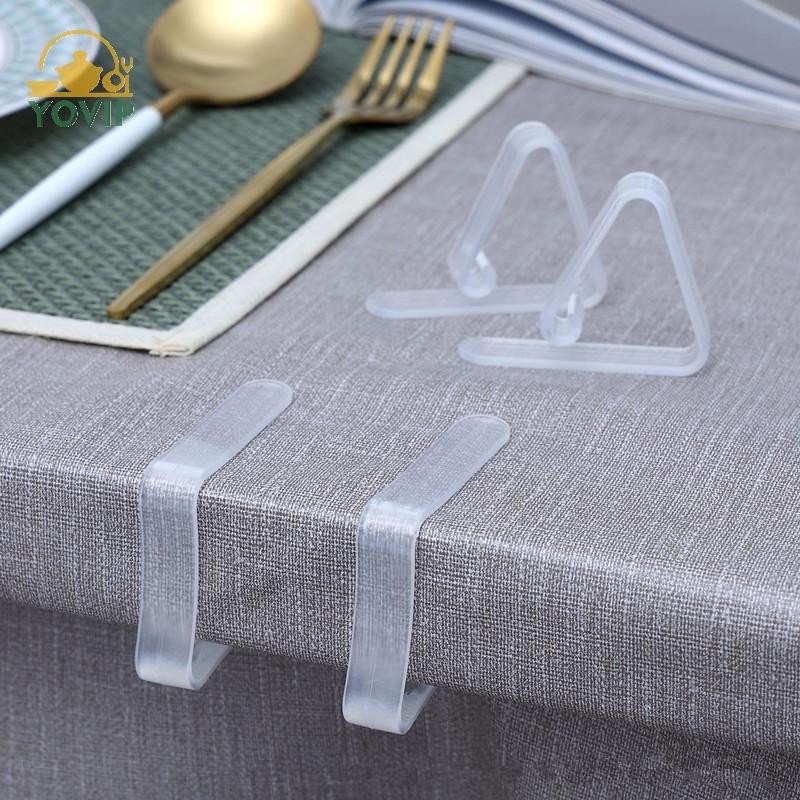 YOVIP 10 Chiếc Khăn Trải Bàn Trong Suốt Chống Trơn Trượt Cố Định Kẹp Khóa Hộ Gia Đình Góc Bàn Khăn Trải Bàn Kẹp Cố Định Khóa Nhựa VN