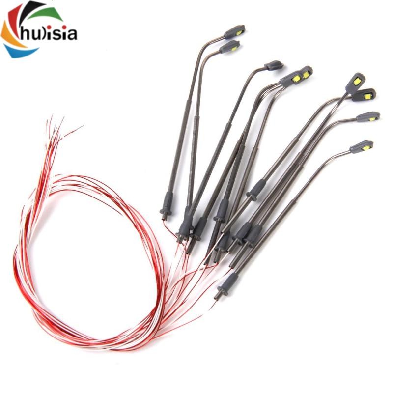 chulisia 10 Mô Hình Đèn LED Đường Sắt Bố Trí Đường Phố Cột Đèn Đầu Đơn Tỉ Lệ 1: 200 Z