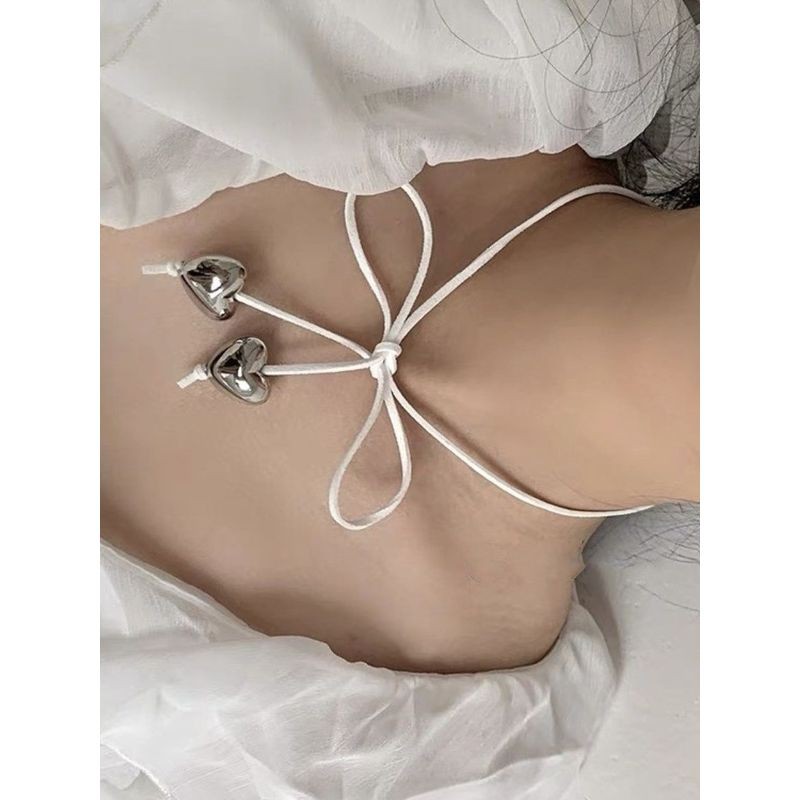 Vòng cổ thắt nơ hình trái tim đôi