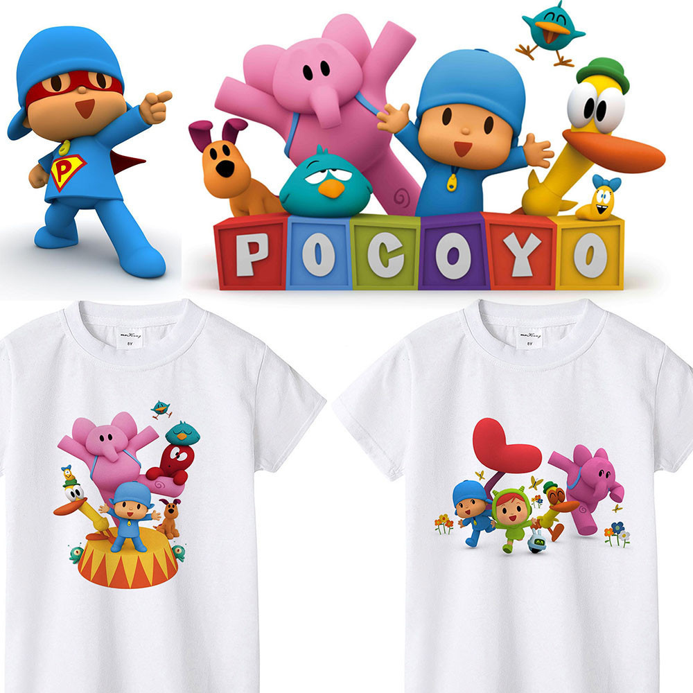 Mùa Hè Trẻ Em 2D Hoạt Hình Pocoyo In Áo Thun Ngộ nghĩnh Tay Ngắn Cho Bé Trai Bé Gái Dễ Thương Thời Trang Trẻ Em