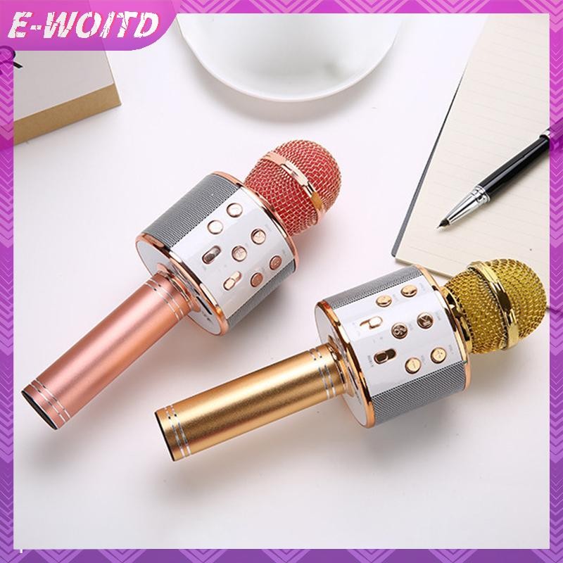 E-WOITD Karaoke Micro Không Dây Mic Cho Điện Thoại Di Động Làm Hát Condenser Mikrofon Blutooth Điện Thoại Thông Minh Micro DJ Âm Thanh HNVN