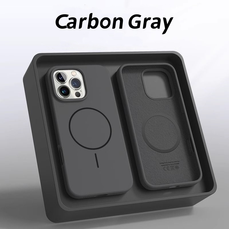 Ống Điện Thoại Silicon Lỏng Chính Hãng Cho IPhone 16 15 14 13 12 11 Pro Max IP 14 Pro Max Vỏ Hấp Thụ Sốc Từ Tính