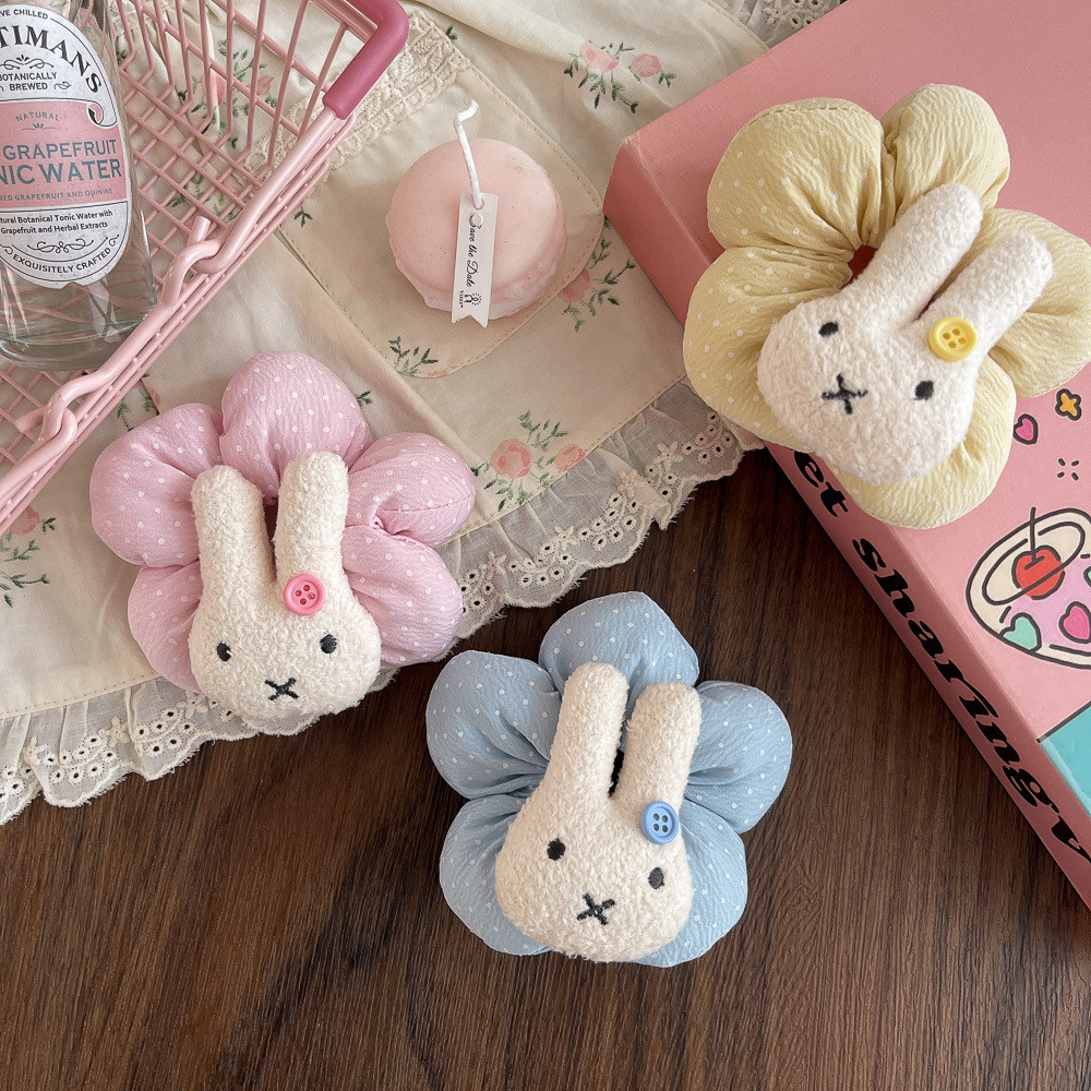 Phụ kiện tóc hình thỏ Miffy với hoa lớn và chấm bi đáng yêu