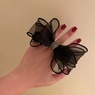 MIKYCO Scrunchies lưới organza có kim cương giả - Phụ kiện tóc thời trang dành cho nữ và bé gái