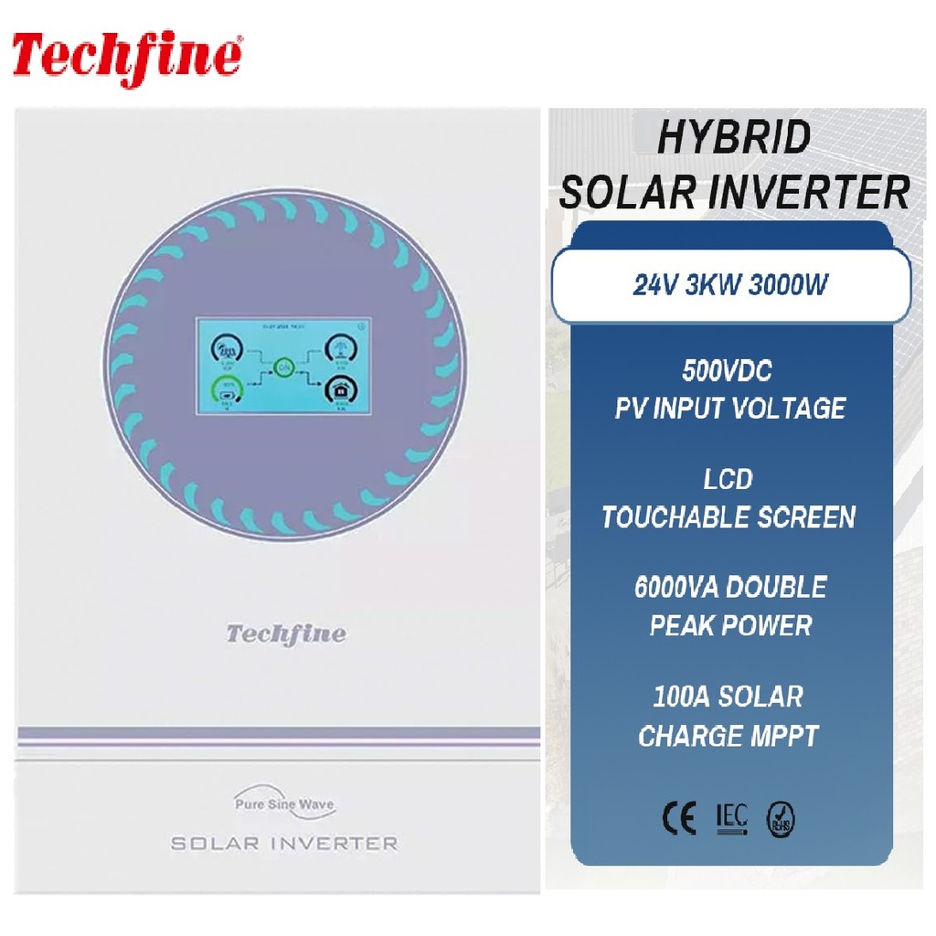 Biến tần Inverter Off Grid Techfine 3000W – 24VDC Sóng sin chuẩn ...