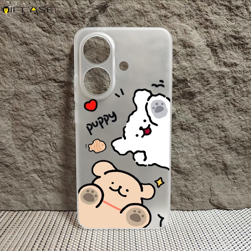 Dành Cho Xiaomi Poco X8 17 Pro Max Ultra Civi 5 Pro PocoX8ProMax Ốp Điện Thoại Màu Trắng Mờ Dây Chó Con Hoạt Hình Tình Yêu Mờ Trong Suốt Vỏ Mềm