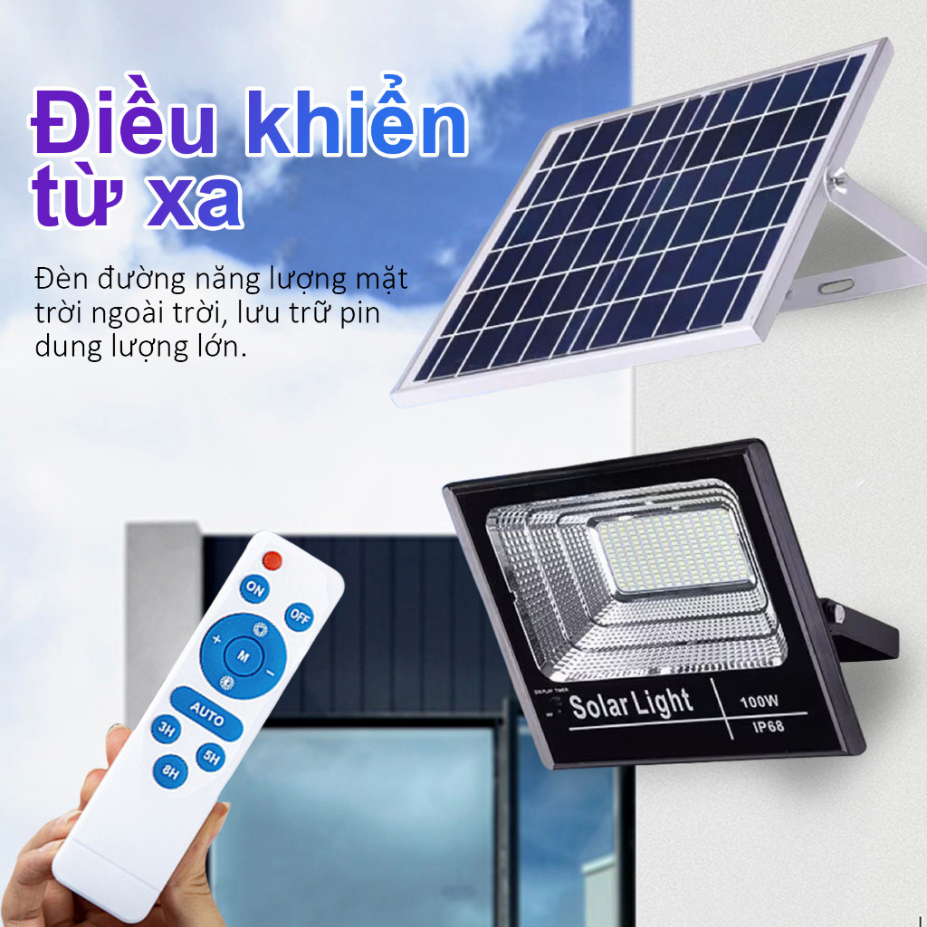 Đèn Năng Lượng Mặt Trời - Công Suất 3000W - Vỏ Nhựa ABS-Chống Nước IP67 - Không tốn tiền điện. An toàn Tự động bật/tắt