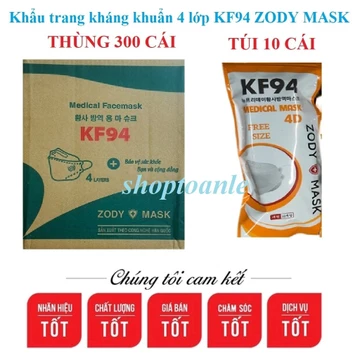 [ CÓ SẴN - FREESHIP] THÙNG 300 CHIẾC KHẨU TRANG KHÁNG KHUẨN 4 LỚP KF94 CHÍNH HÃNG ZODY MASK - KHẨU TRANG HÀN QUỐC