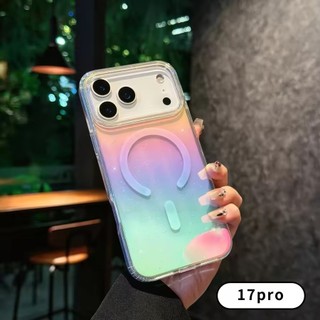 [JLK] Thích hợp cho vỏ iPhone 17pro max, 17 Air, 17Pro PC trong suốt + TPU Vỏ bảo vệ từ tính gradient lấp lánh cứng