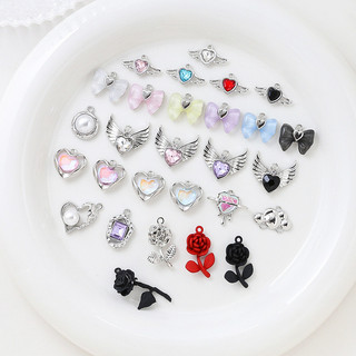 Ngọt Ngào Phong Cách Thoáng Mát Nơ Hợp Kim Zircon Mặt Dây Chuyền DIY Handmade Trang Sức Vòng Cổ Bông Tai Phụ Kiện Chất Liệu
