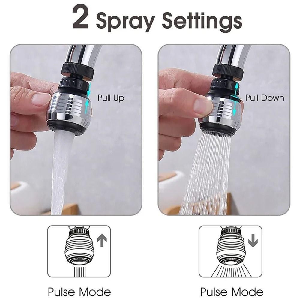 DAYBREAK 1 Bộ Vòi 360 Độ, Tiết Kiệm Nước Bong Bóng Xoay Đa Năng, Dụng Cụ Nhà Bếp Phòng Tắm Chế Độ Kép Vòi Tăng Áp Mở Rộng Vòi Lọc Vòi Phun