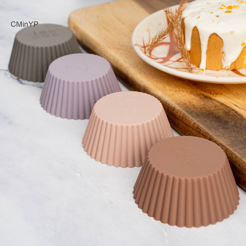 Cminyp 4 / 8 / 12 Chiếc Muffin Silicone Cup Liners Cupcake Khuôn Chịu Nhiệt Độ Cao Tái Sử Dụng Nướng Bánh Cưới Sinh Nhật Trang Trí Tiệc Vinh Quang