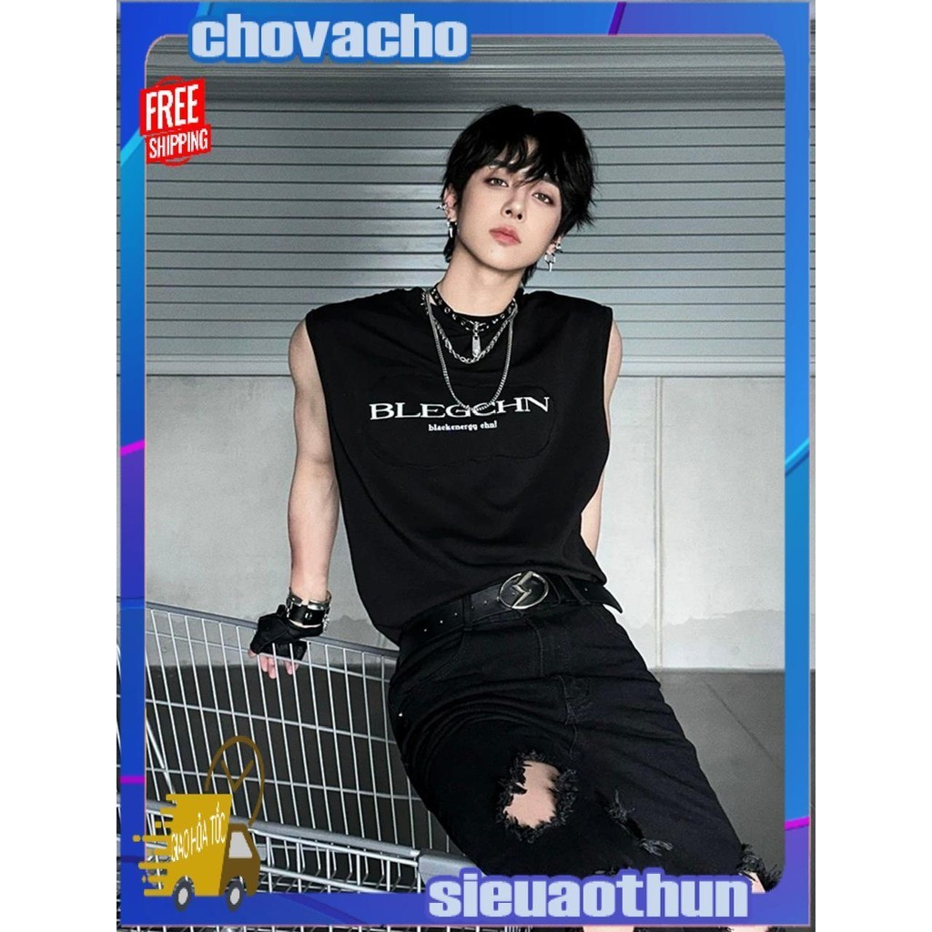 Áo thun Tanktop Cổ tròn BLEGCHN ICVCVNI Unisex