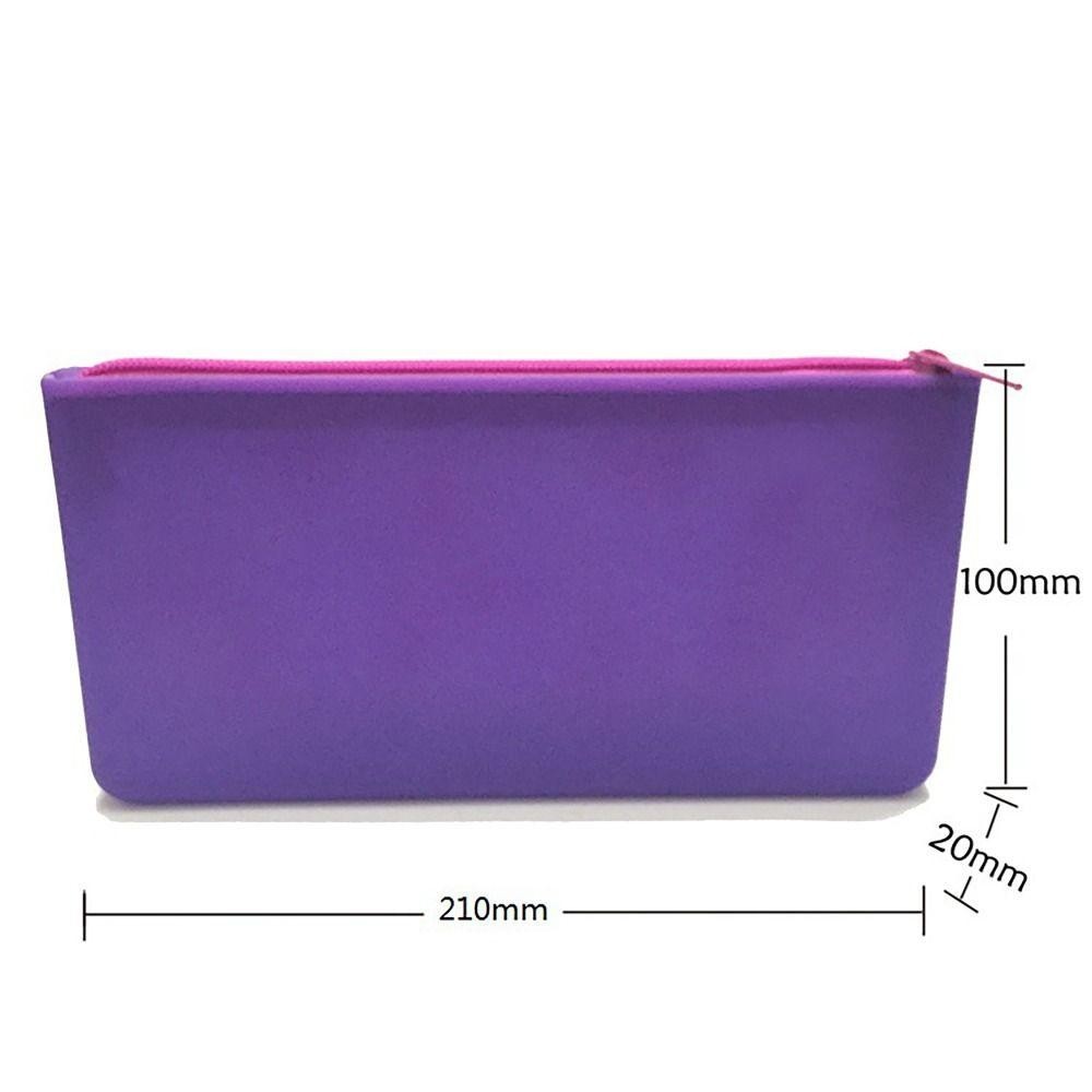 Túi đựng mỹ phẩm WOAY, Dụng cụ sắp xếp bằng silicon Ví đựng tiền xu có dây kéo trơn, Túi đựng tai nghe chống nước cổ điển dành cho học sinh