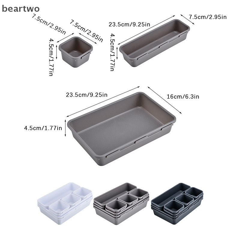 < Beartwo > 8 Chiếc Ngăn Kéo Tổ Chức Hộ Gia Đình Chống Bụi Bàn Văn Phòng Phẩm Hộp Bảo Quản Nữ Trang Điểm Nhà Bếp Phụ Kiện Phòng Tắm Đẹp