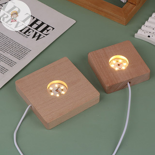 Twe 5 / 6 / 7 / 8 / 9 / 10CM Led Gỗ Chắc Chắn Đèn Ngủ Vuông Đèn Usb Giá Đỡ Tự Làm Đèn Đồ Trang Trí Máy Tính Để Bàn Đèn Trang Trí VN