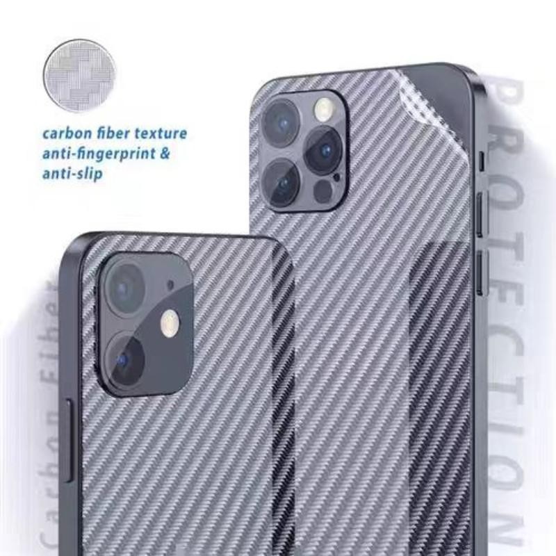 2 Miếng Dán Điện Thoại Sợi Carbon Siêu Mỏng Thích Hợp Cho iPhone 16 15 14 13 12 11 Pro Max Plus XR X XS Max Ốp Lưng Điện Thoại Mặt Sau