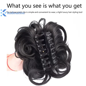 Kudosation Tổng Hợp Tóc Bun Sống Động Như Thật Lộn Xộn Tóc Giả Hoa Bud Gước Kẹp Co Giãn Nữ Tóc Giả Miếng Nhiệt Độ Cao Lụa